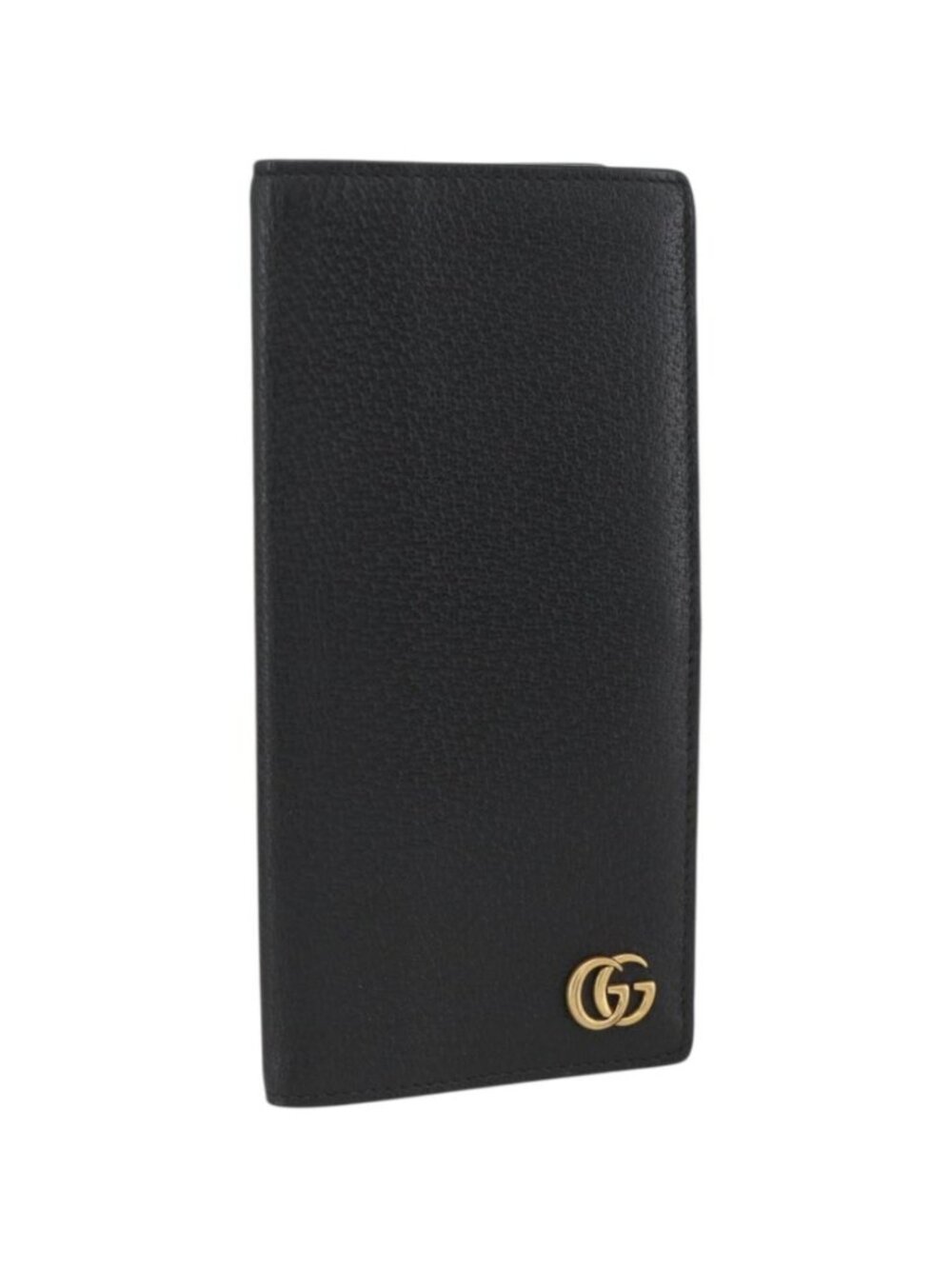 GUCCI GG Marmont Long Wallet Leather Black Gold 459133
